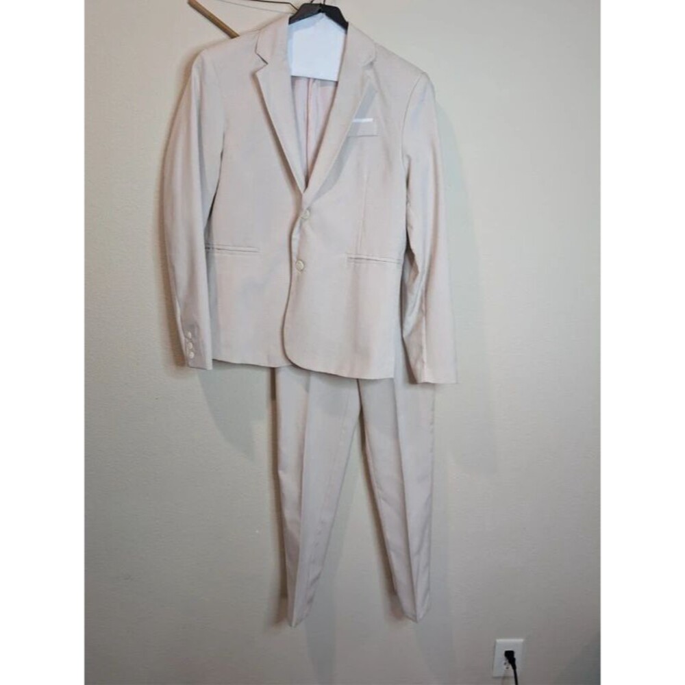Manfinity Mode Men’s Light Beige 2-Piece Slim Fit Suit - Size S